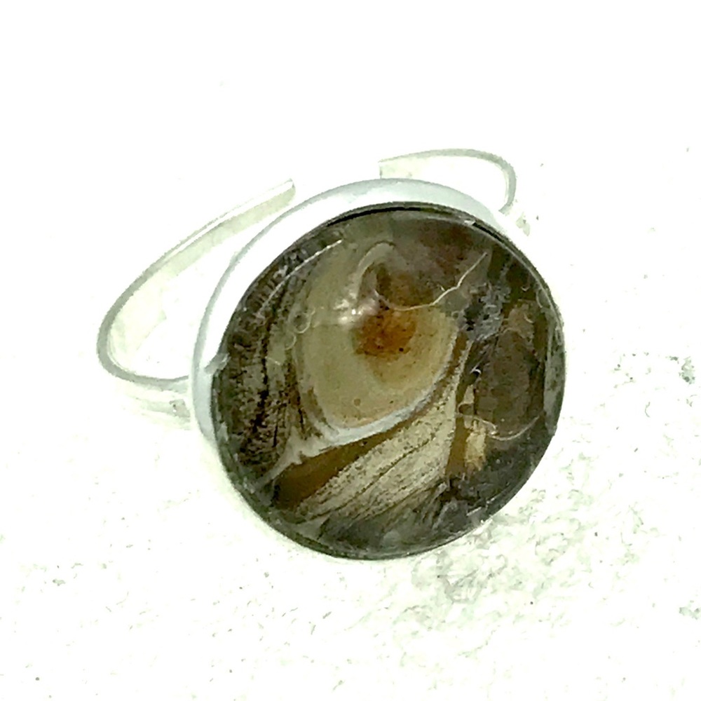 Handmade 14mm hand painted dome ring adjustable NSR